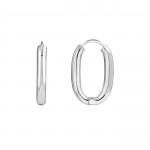 STERLING SILVER OVAL HOOP EARRINGS