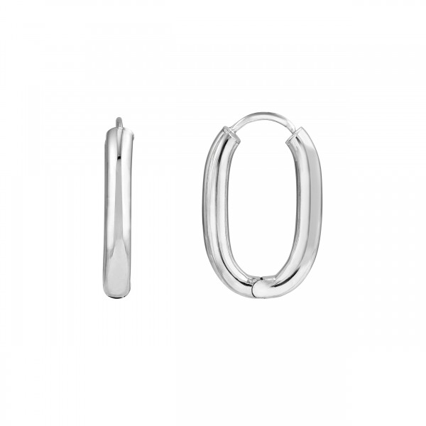 STERLING SILVER OVAL HOOP EARRINGS