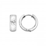 STERLING SILVER DIAMOND CUT HOOP EARRINGS