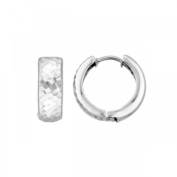 STERLING SILVER DIAMOND CUT HOOP EARRINGS