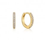 STERLING SILVER GOLD PLATED GOLD SMOOTH HUGGIE HOOP EARRINGS