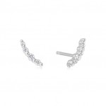 STERLING SILVER SILVER BEZEL BEADED STONE STUD EARRINGS