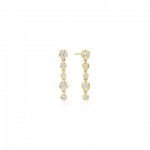 STERLING SILVER GOLD PLATED MOLTEN CASCADE BEZEL SET DROP EARRINGS