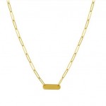 14K Yellow Gold Engravable Paperclip Chain Necklace