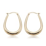 14K Yellow Gold Shell Hoop Earrings