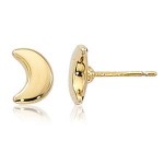 14K Yellow Gold 8Mm Half Moon Stud Earrings
