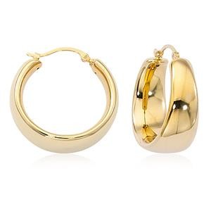 14K PLAIN TAPPERED HOOP EARRING