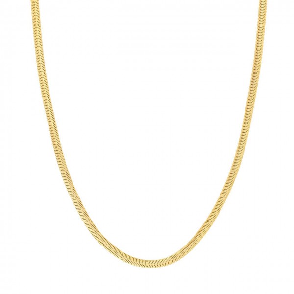 14K YELLOW GOLD 16 INCH HOLLOW DIAMOND CUT CHAIN