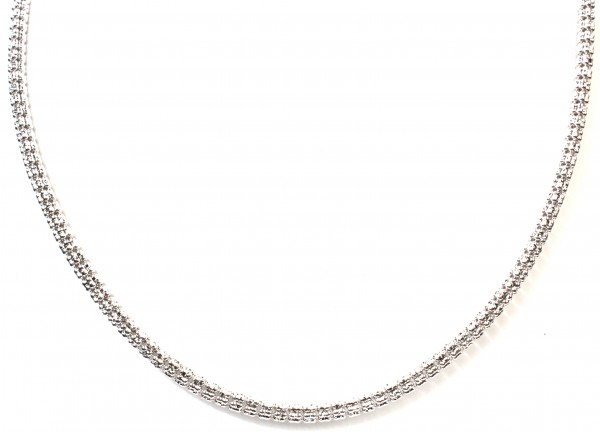 14K WHITE GOLD ICE CHAIN 18 INCHES