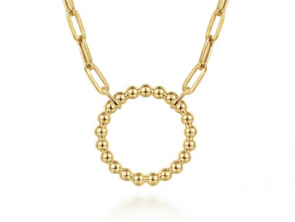 14K YELLOW GOLD BUJUKAN CHAIN WITH CIRCLE