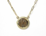 14K GREEN GOLD WIDOWS MITE PENDANT NECKLACE