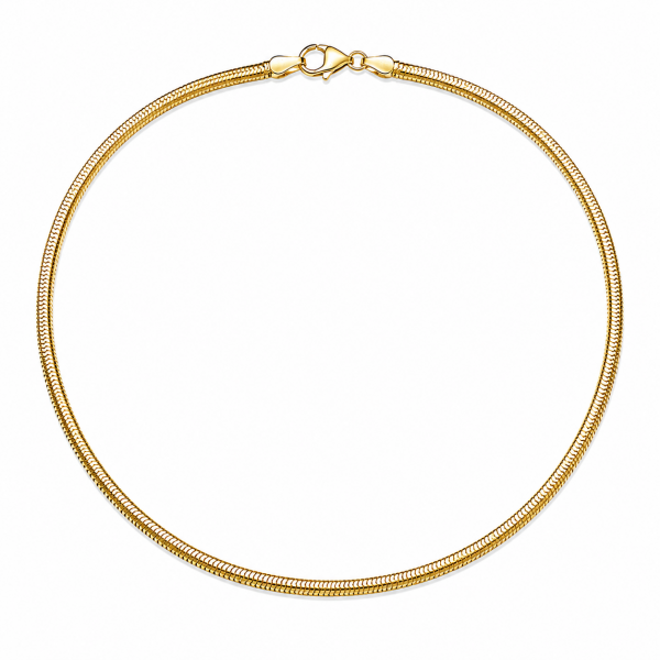 14K YELLOW GOLD 4.2MM SOLID SNAKE CHAIN