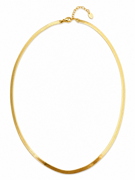 14K YELLOW GOLD 3MM SOLID HERRINGBONE CHAIN