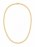 14K YELLOW GOLD 3-3.1MM SOLID GLITTER ROPE CHAIN