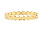14K YELLOW GOLD FLAT OVAL BEADED BAND RING