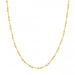 14K YELLOW GOLD HOLLOW BAR OVAL LINK BRACELET