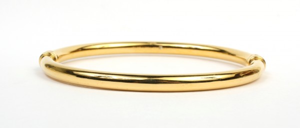 14K YELLOW GOLD OVER RESIN HIGH POLISHED BANGLE BRACELET