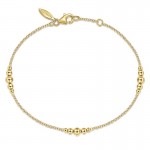 14K YELLOW GOLD GRADUATED BEAD BRACELET