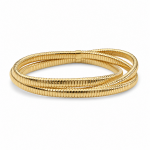 14K YELLOW GOLD 5MM TRIPLE TUBOGAS ROLLING BRACELET