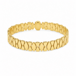 14K YELLOW GOLD SOLID MULTI ELEMENTS LINK BRACELET