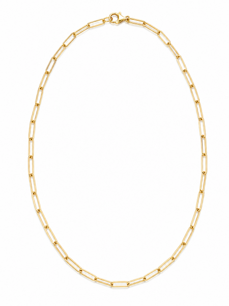 14K YELLOW GOLD 3.9MM HOLLOW PAPERCLIP CHAIN