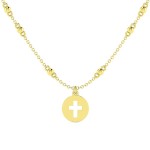 14K YELLOW GOLD CUTOUT CROSS PENDANT