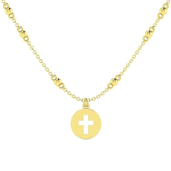 14K YELLOW GOLD CUTOUT CROSS PENDANT