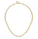 14K YELLOW GOLD PAPERCLIP CHAIN 17inches