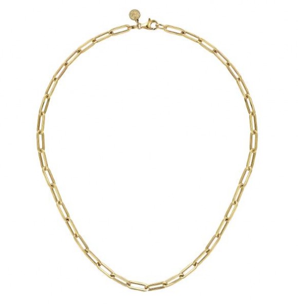 14K YELLOW GOLD PAPERCLIP CHAIN 17inches