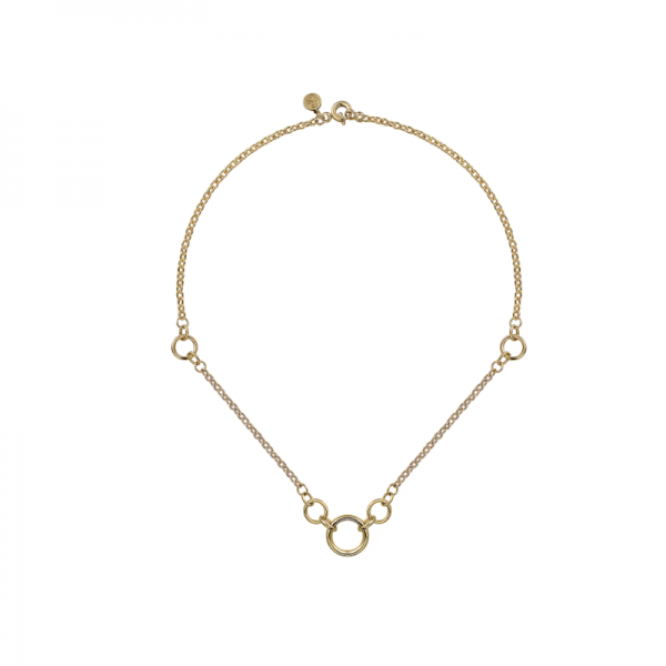 14K YELLOW GOLD HOLLOW TUBE LINK NECKLACE