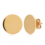 14K YELLOW GOLD DISC STUD EARRINGS