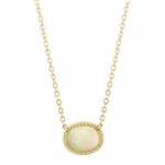 14K YELLOW GOLD OVAL OPAL NECKLACE