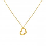 14K YELLOW GOLD TWIST HEART ADJUSTABLE NECKLACE