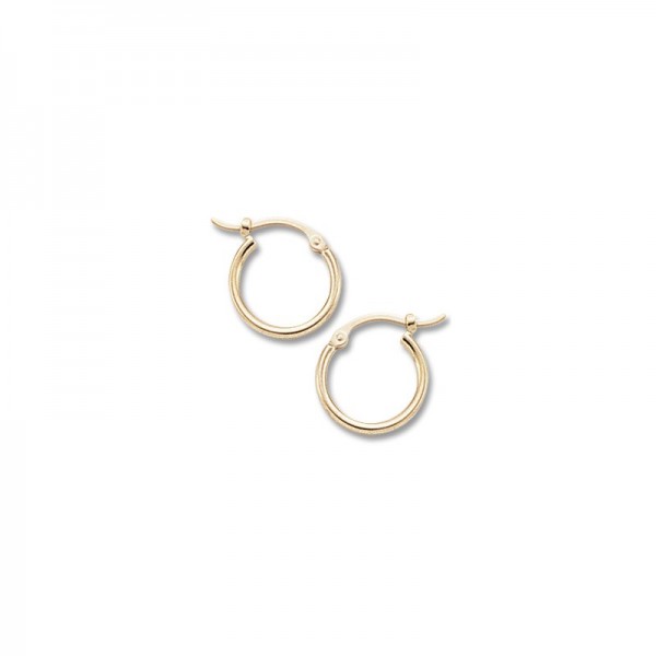 14K YELLOW GOLD TUBE HOOP EARRINGS