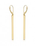 14K YELLOW GOLD LONG SQUARE COLUMN DROP EARRINGS