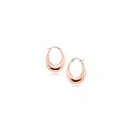 14K Rose Gold Medium Polished Hoop Earrings