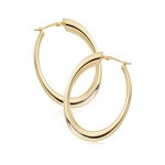 14K YELLOW GOLD SMALL OVAL HOOP EARRINGS