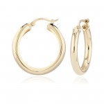 14K YELLOW GOLD TUBE EARRINGS 4x30mm