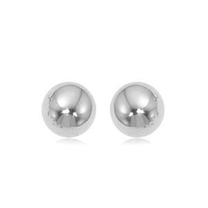 14K WHITE GOLD 8MM BALL EARRINGS
