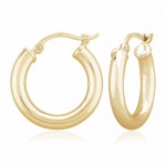 14K YELLOW GOLD TUBE LOOP EARRINGS