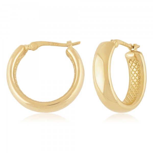 14K YELLOW GOLD SMALL OVAL TUBE EARRINGS