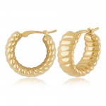 14K YELLOW GOLD MULTI TWIST HOOP EARRINGS