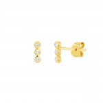 14K YELLOW GOLD DIAMOND BEZEL SET EARRINGS