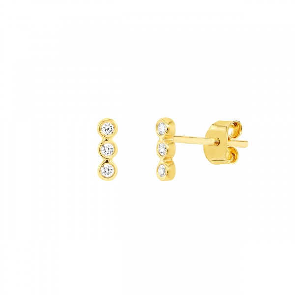14K YELLOW GOLD DIAMOND BEZEL SET EARRINGS