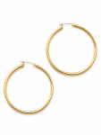 14K YELLOW 2X40MM TUBE HOOP EARRINGS