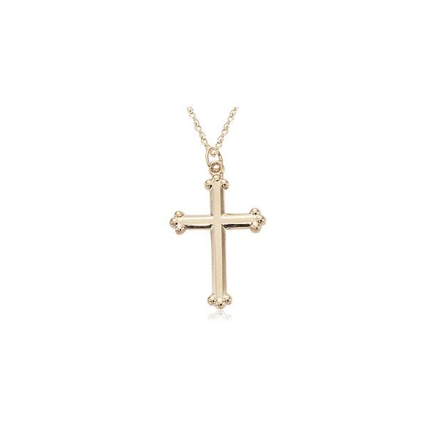 14K YELLOW GOLD FANCY CROSS