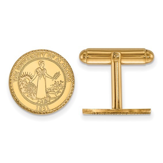 Gold Plated University of Alabama Seal Cufflinks