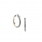 JOHN HARDY STERLING SILVER AND 14K GOLD HOOP EARRINGS