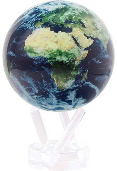 SPINNING EARTH WITH CLOUDS GLOBE 4.5 INCHES ON ACRYLIC BASE