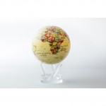 SPINNING YELLOW POLITICAL MAP GLOBE 4.5 INCHES WITH ACRYLIC BASE